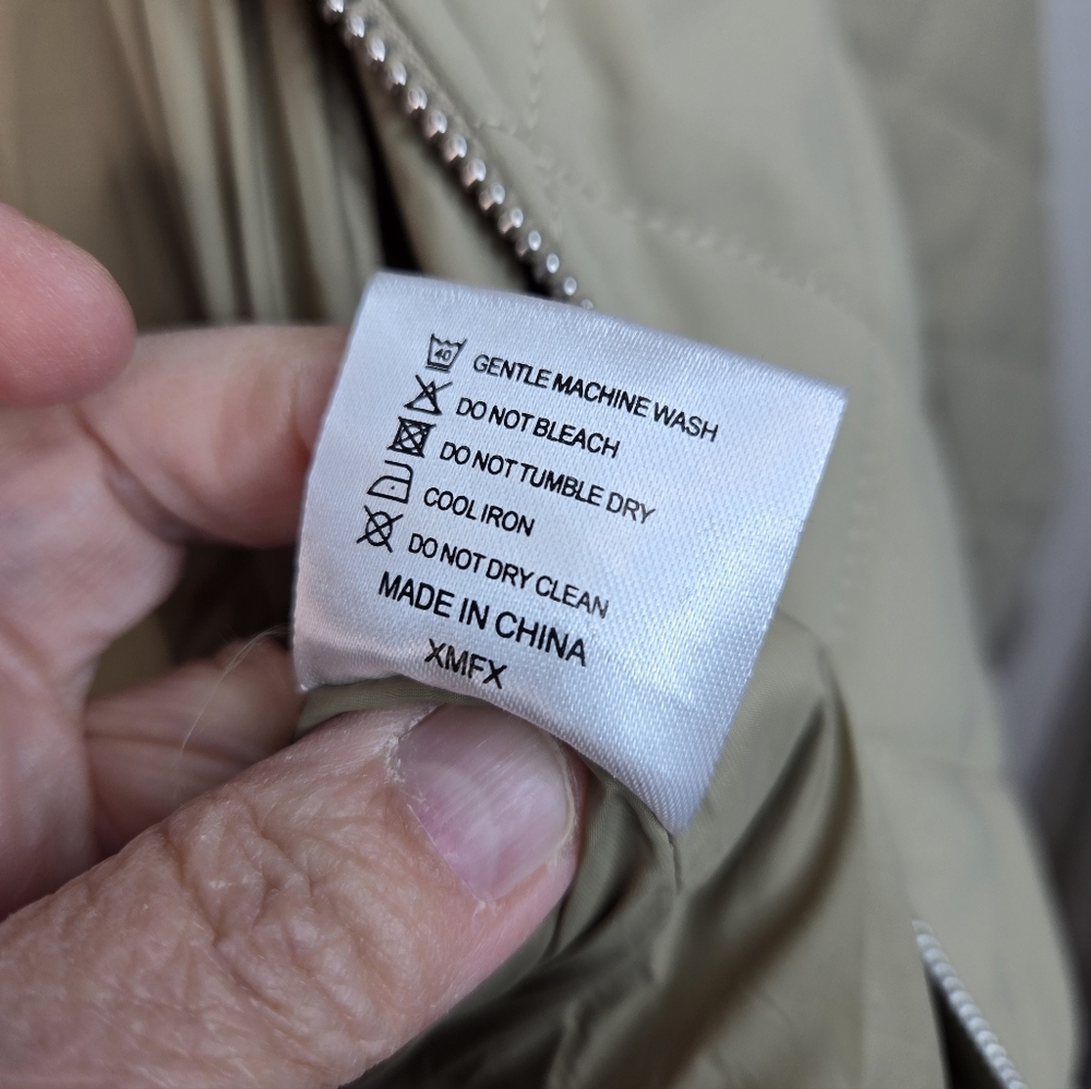 Magcomsen Women's Lightweight Jacket Sz L Khaki Beige Stitch Quilted Pockets - Picture 9 of 12